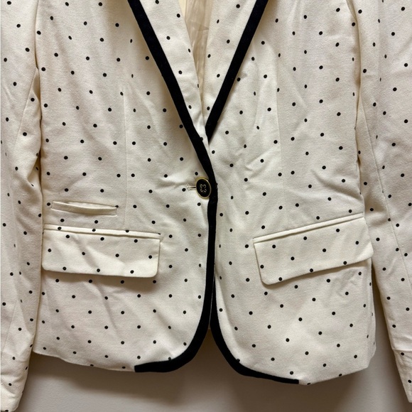 2/$30 Merona - Cream Blazer w/ Black Polka Dots | Chic Statement Jacket | Size 2 - Picture 5 of 9